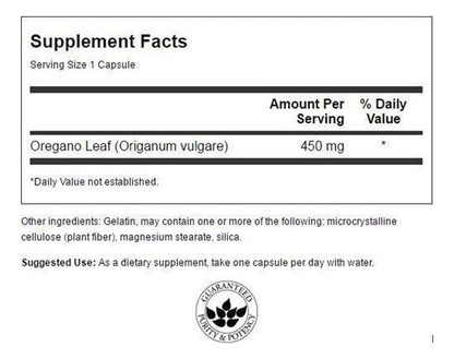 Swanson- Orégano De Espectro Completo 450 Mg 90 Cápsulas