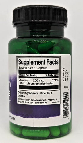 Swanson - Picolinato De Cromo 200mcg 200 Caps Control Azucar