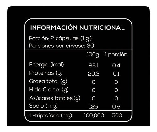 Extremo Sur- L-Triptófano 500 Miligramos 60 Cápsulas