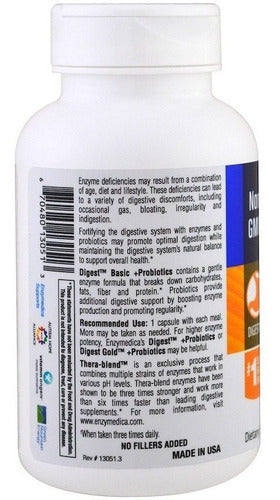 Enzymas - Digest Basic + Probioticos 90 Capsulas