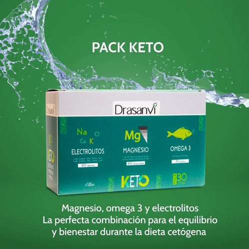 Drasanvi- Pack Keto Magnesio, Omega3 Y Electropower 30 Dias