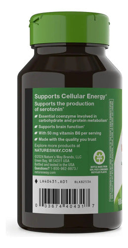 Natures Way - Vitamina B6 50mg 100 Capsulas N/a