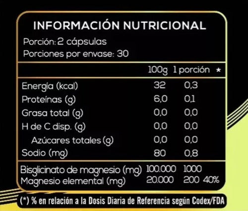 2 Bisglicinato De Magnesio 500mg X 60 Caps Vegetal Sabor Neutro