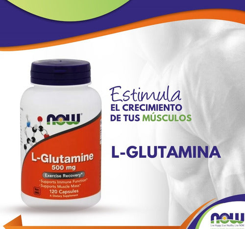 Now - L-glutamina 500 Mg 120 Caps (Recuperación Muscular)