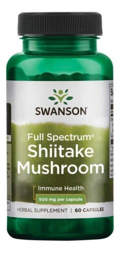 Swanson- Shiitake Mushroom 500mg Apoyo Inmunológico 60 capsulas