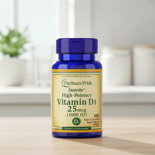Puritan's Pride - Vitamina D3 25mcg 1000 Iu 100 Cáps Blandas N/a