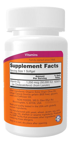 Now - Vitamina D3 50.000 Ui 