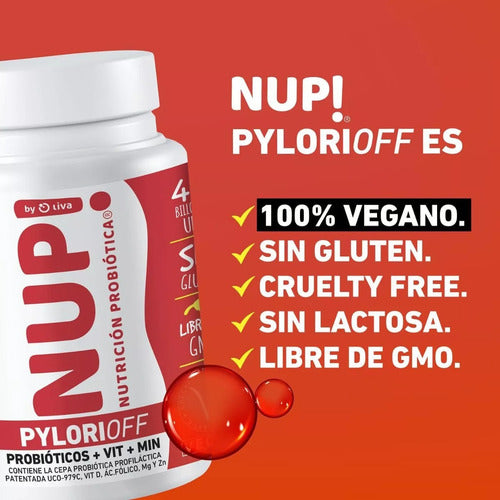 Nup!- Pylori Off 60 Billones + Vitminas + Minerales 30 Capsulas