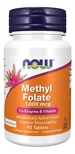 Now Foods Methyl Folate 1,000 Mcg 90 Tabs Sabor Sin Sabor