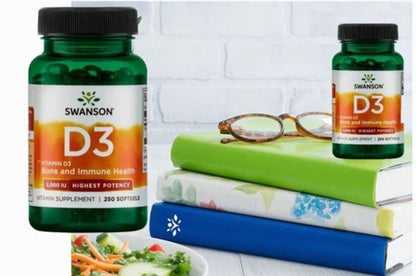 Swanson- Vitamina D3 Potency 5000 Ui 250 Capsulas