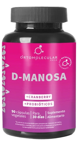 Ortomolecular - D-manosa + Cranberry + Probióticos-90 Cápsulas