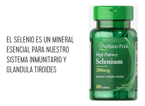 Puritan's Pride - Selenio  200mcg 100 Tabletas