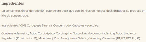 Keho Fungi- Cordyceps Concentrado 990 Miligramos 30 Cápsulas