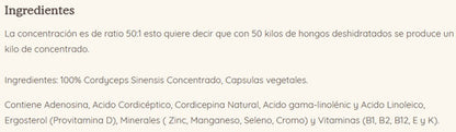 Keho Fungi- Cordyceps Concentrado 990 Miligramos 30 Cápsulas