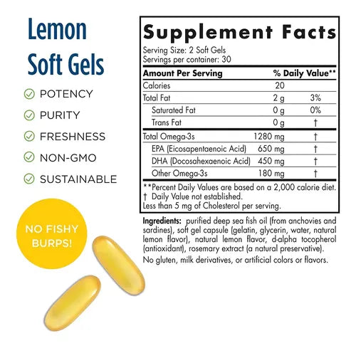 Nordic Naturals - Ultimate Omega 3 1280mg Limón 60capsulas 