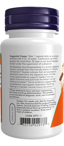Now - Serrapeptasa 60000units (salud Respiratoria E Inmune)