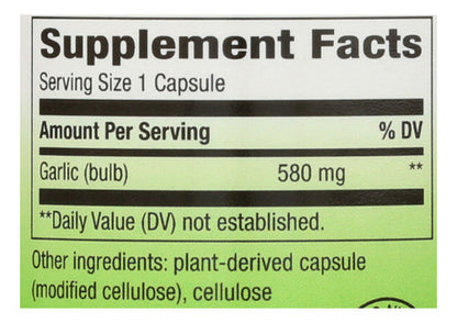 Natures Way - Garlic Bulbo De Ajo 580mg 100 Capsulas Veg N/a