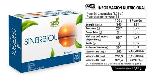 Sinerbiol  En Estuche Con 30 Cápsulas