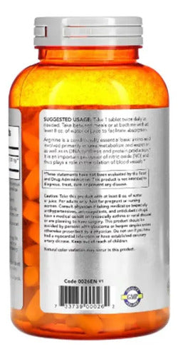 Now Foods L-arginina De Doble Potencia 1000mg 180 Tabs Sabor Sin Sabor