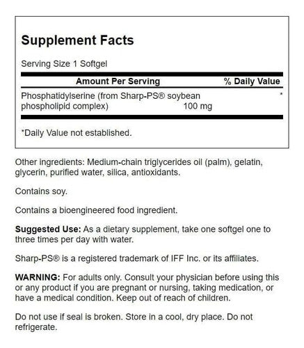 Swanson- Phosphatidylserine 100mg 90 Softgels
