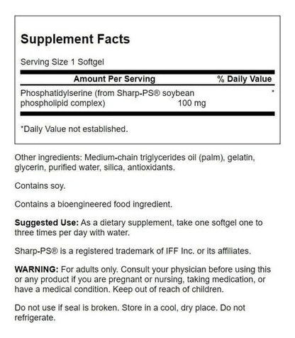 Swanson- Phosphatidylserine 100mg 90 Softgels