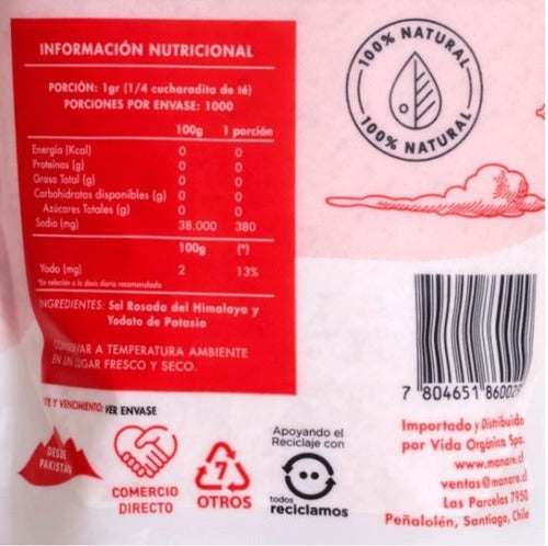 Manare- Sal Rosada Del Himalaya 1 kilo gramos
