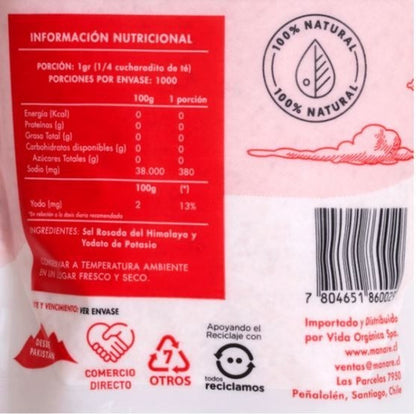 Manare- Sal Rosada Del Himalaya 1 kilo gramos
