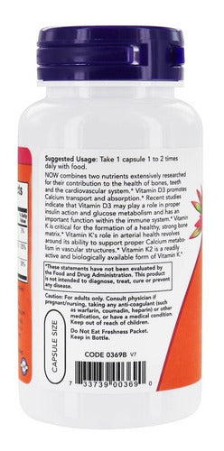 Now - Vitamina D3 + K2 1000 Ui