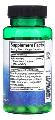 Swanson- Alpha Gpc   300mg 60 Capsulas