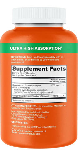Suplemento Qunol, Cúrcuma 1000 Mg Con 100mg Jengibre