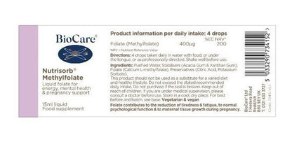 Biocare Metilfolato Liquido 15ml (methyl Folate)