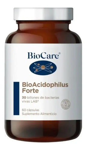 Biocare - Bioacidophilus Forte - 30 Billones, 60 Cápsulas Natural