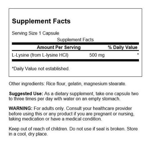 Swanson- Lysine 500mg  100 Capsulas