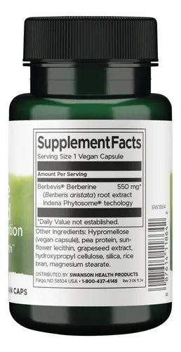 Swanson- Absorción Avanzada De Berberina 550mg 30capsulas