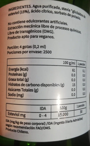 Apícola Del Alba- Stevia Líquida 500 Mililitros Recarga