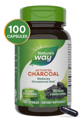 Natures Way - Carbón Activo 560mg 100 Capsulas N/a