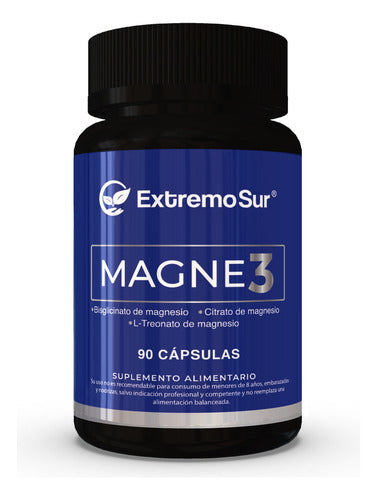 Extremo Sur- MAGNE3 (Bisglicinato + L-treonato + Citrato) 90 Cápsulas