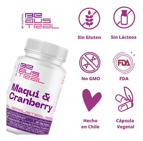 Be Austral Colágeno Marino + Maqui + Cranberry 450mg 30 Caps