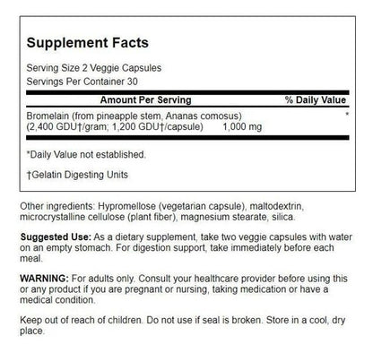  Swanson- Bromelina 500mg 60 Capsulas