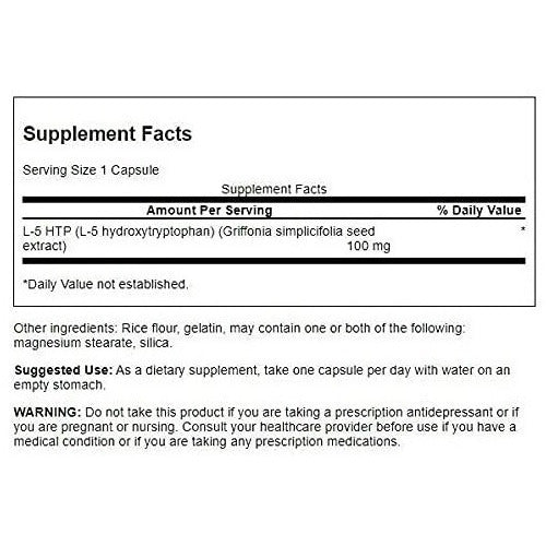 Swanson 5 Htp 100 Mg 60 Capsulas (precursor De Serotonina)