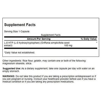 Swanson 5 Htp 100 Mg 60 Capsulas (precursor De Serotonina)