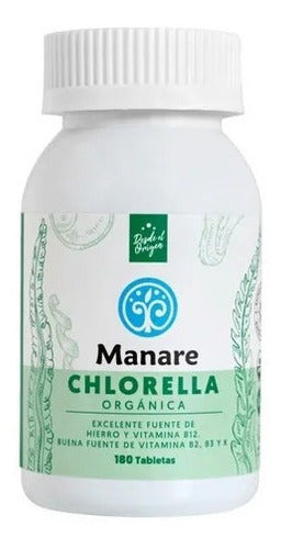 Manare- Chlorella Orgánica 90g 180 tabletas
