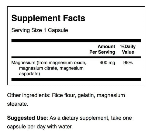 Swanson- Magnesio Triple Complex 400mg 300 Capsulas