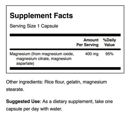 Swanson- Magnesio Triple Complex 400mg 300 Capsulas