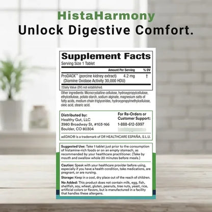Suplemento Histaharmony Dao Histamine 60tabletas Sin Sabor