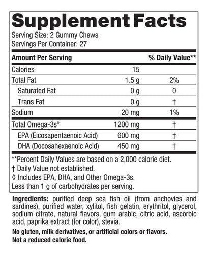 Nordic Naturals- Ultimate Omega (fruta Tropical) 54 Gomitas 