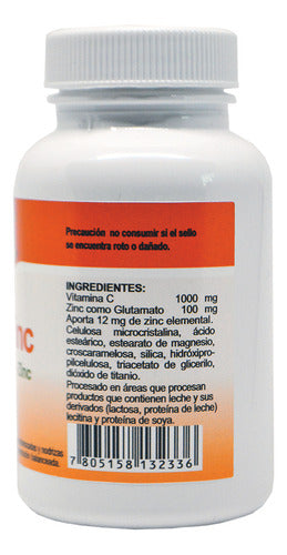 Vitamina C 1000 Mg + Zinc X 60 Comprimidos