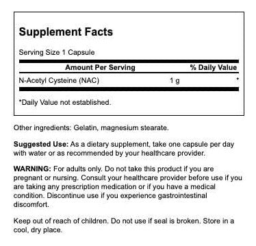 Swanson- Nac N-acetilcisteína  1000 Mg  60 Capsulas