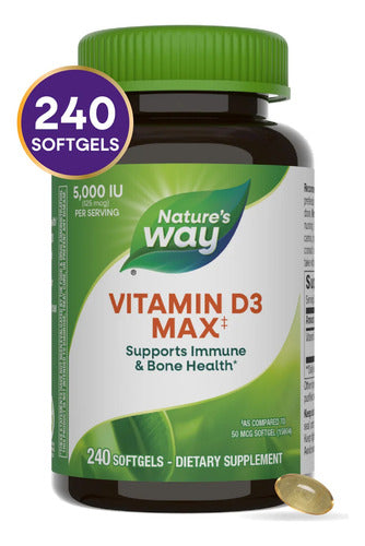 Natures Way - Vitamina D3 Max 5000ui 240 Capsulas N/a