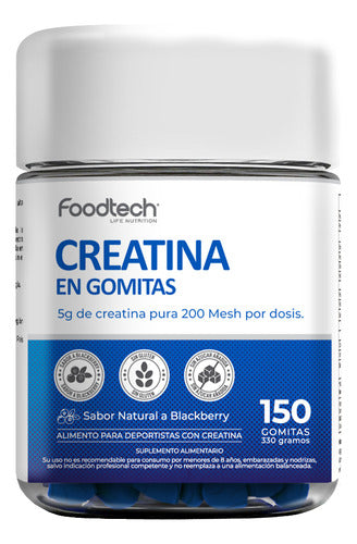 Foodtech - Creatina Gomitas 150 Gummies - Sabor Blueberry